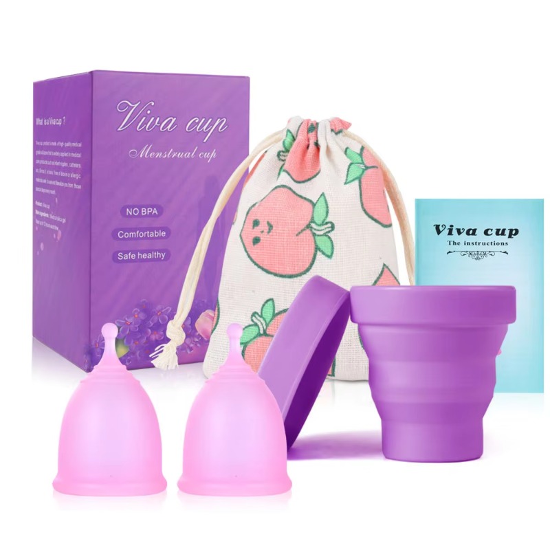 Menstrual Cup Silicone - Silikon-Menstruationstasse, medizinischer Sterilisator, Damenhygiene, Menstruationstasse, sterilisierende