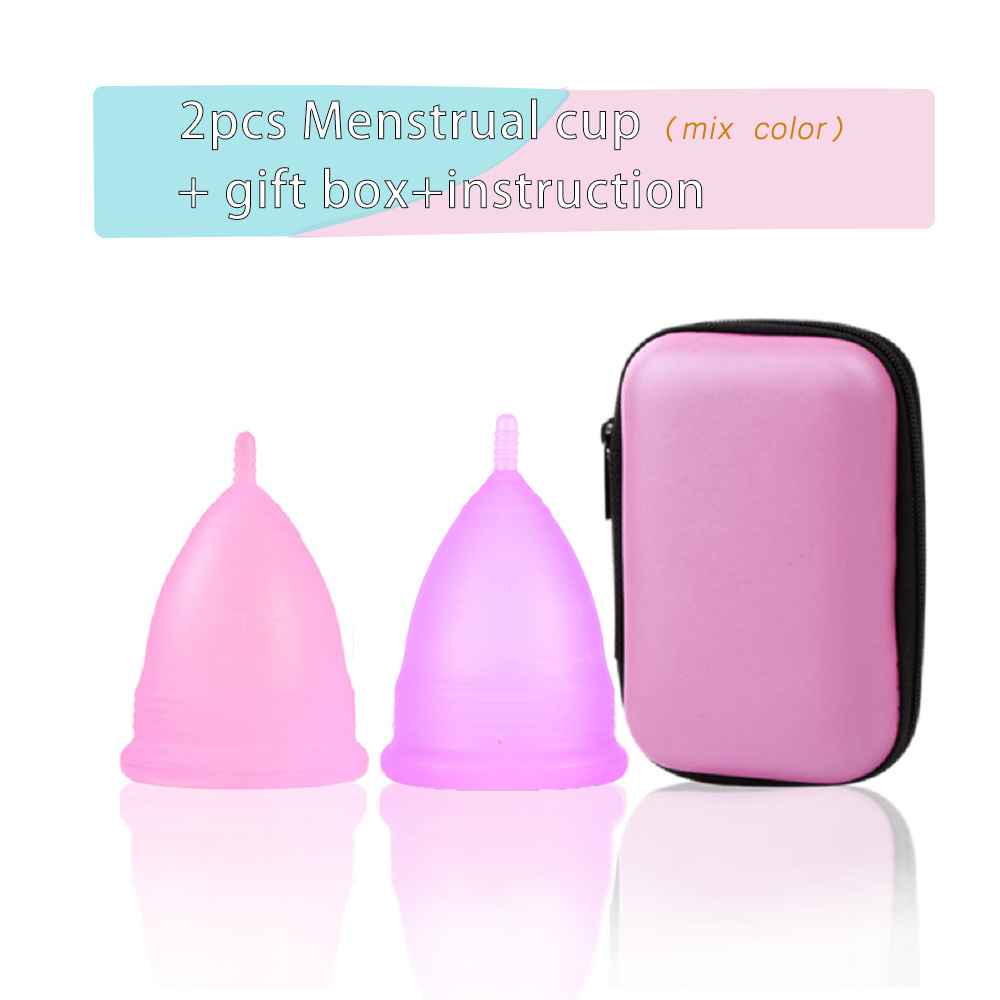 Menstrual Cup Silicone - 2Pcs Frauen Menstruations Tasse Medizinische Silikon