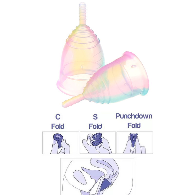 Menstrual Cup Silicone - 1PCS Frauen Bunte Tasse Medical Grade